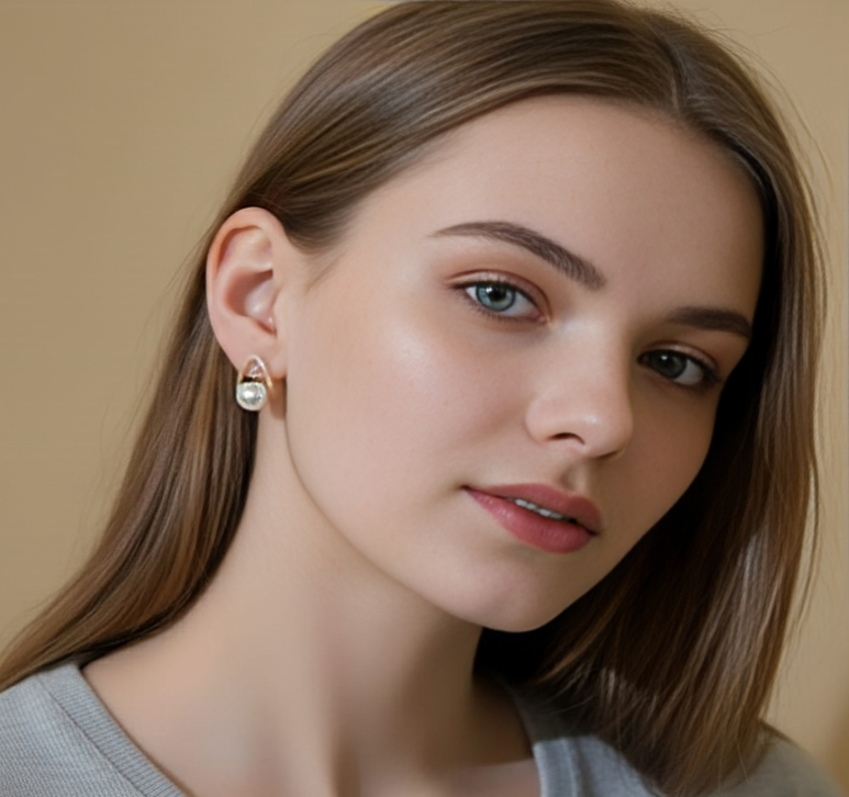 ELEGANT PEARL DROP STUD EARRING