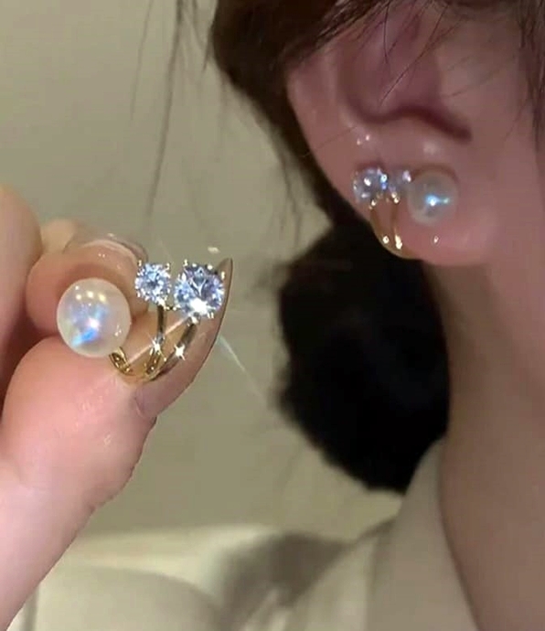 GILDED PEARL CLIMBERS EARRINGS