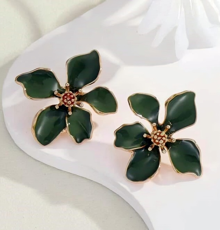 Enamel Floral Stud