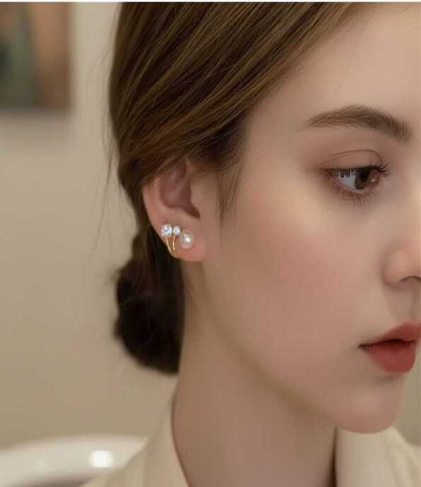 GILDED PEARL CLIMBERS EARRINGS