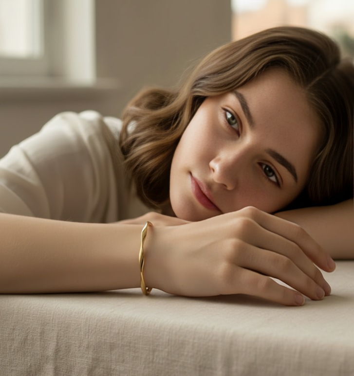 WAVE PATTERN BRACELET GOLDEN