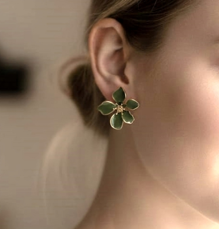Enamel Floral Stud