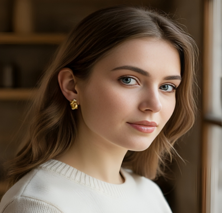 HAMMERED MOLTEN GOLD EARRING