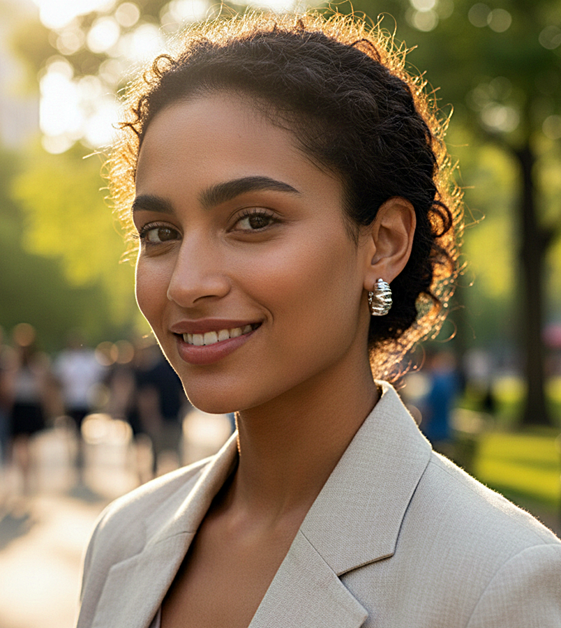 Refined Molten Texture Hoop Earrings