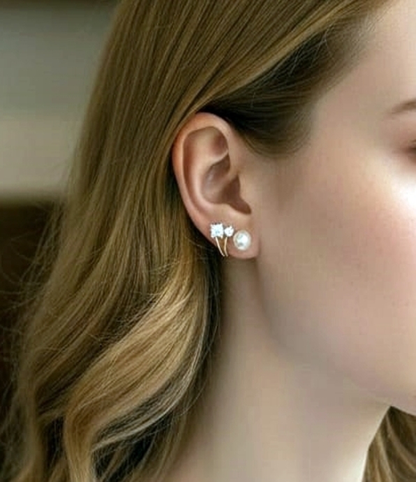 GILDED PEARL CLIMBERS EARRINGS