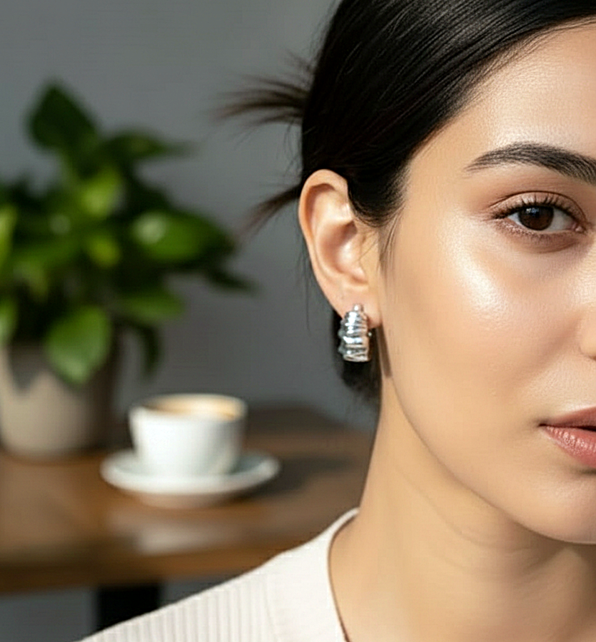 Refined Molten Texture Hoop Earrings