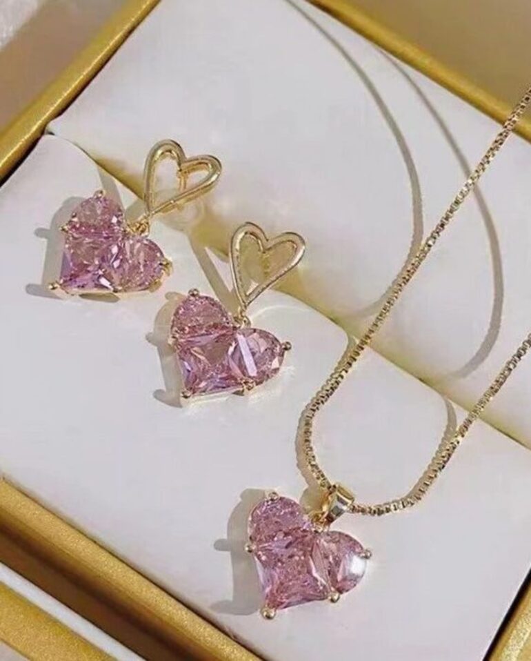 PINK HEART PENDANT SETS