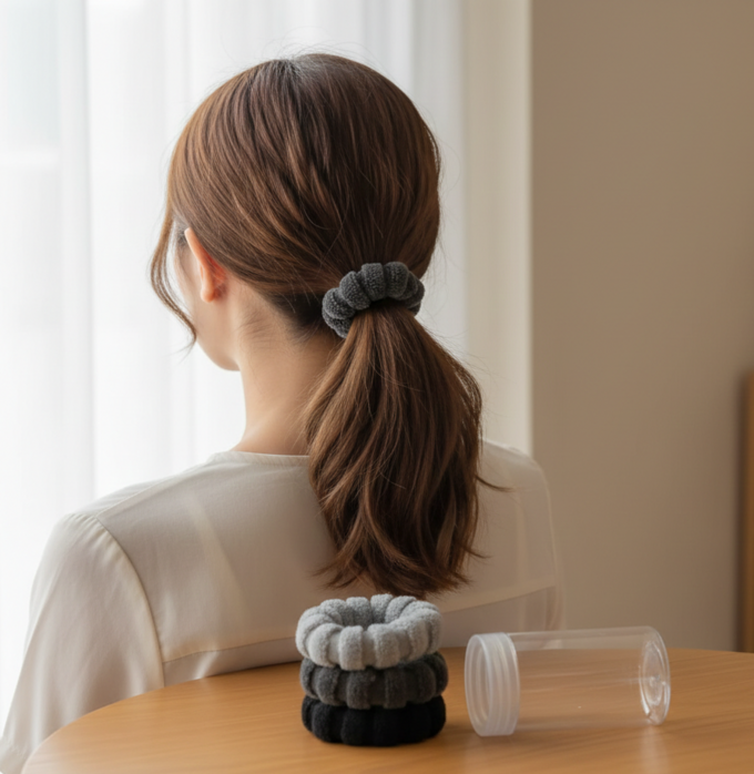 WOVEN COTTON ELASTIC HAIR TIE