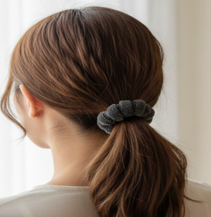 WOVEN COTTON ELASTIC HAIR TIE