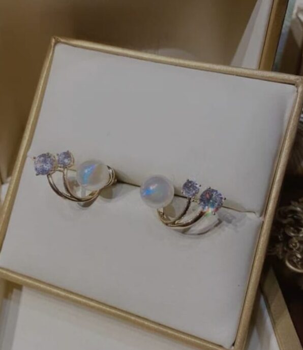 GILDED PEARL CLIMBERS EARRINGS