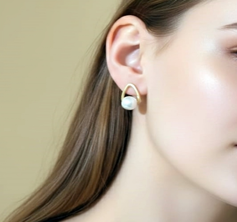 ELEGANT PEARL DROP STUD EARRING