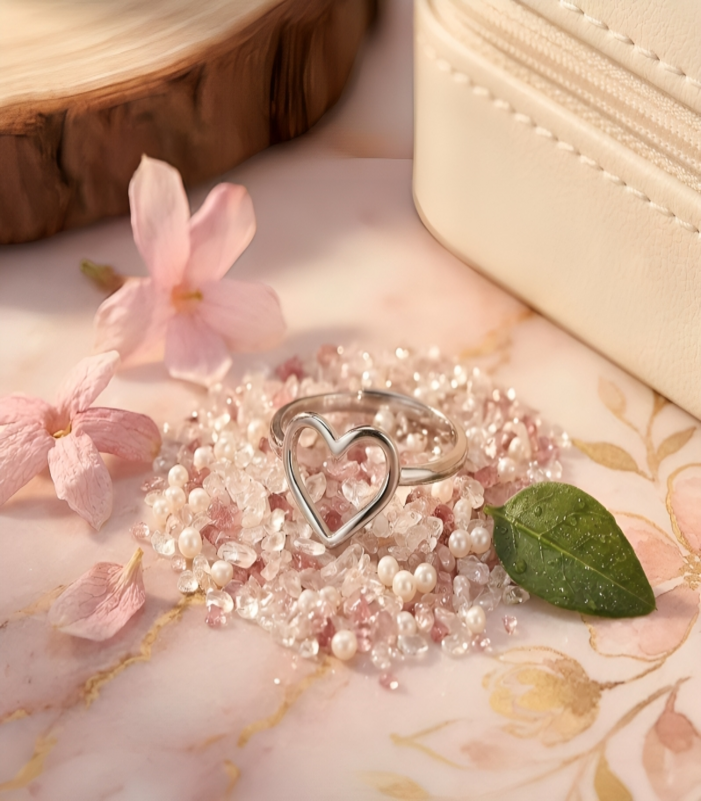 SILVER HEART RINGS