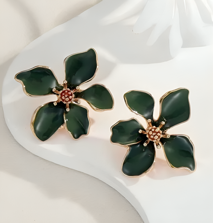 FLORAL STUD EARRINGS (PINK COLOUR)