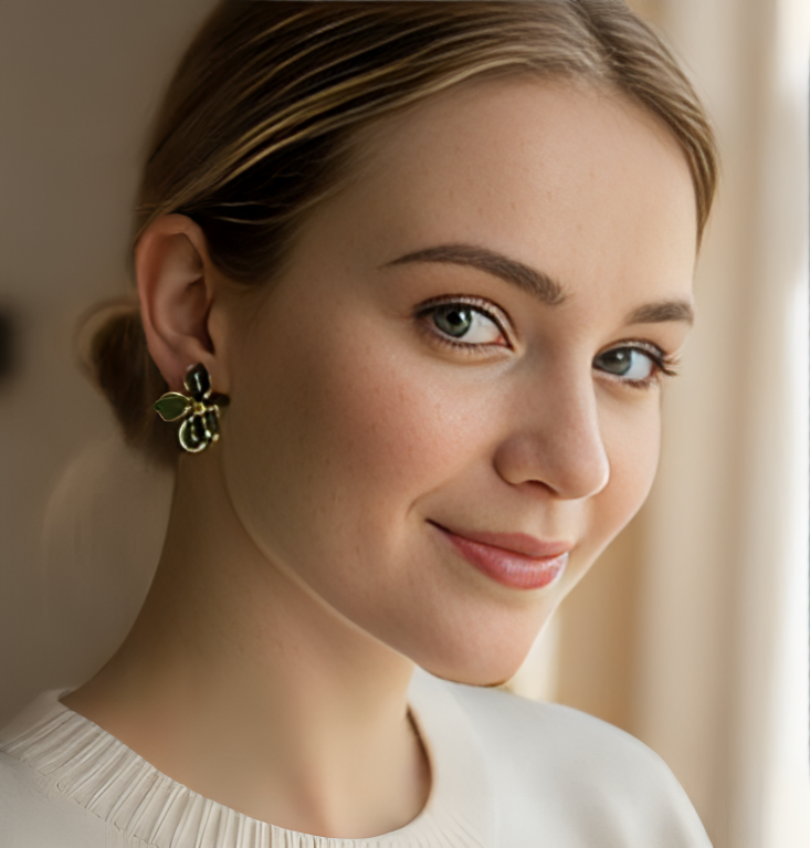 FLORAL STUD EARRINGS (PINK COLOUR)