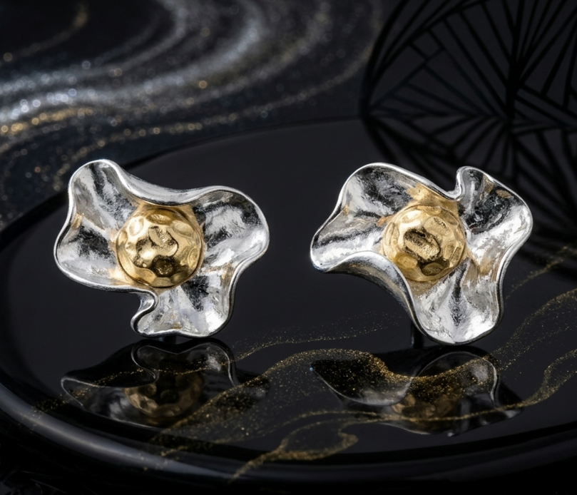 MIDNIGHT MERLOT EARRINGS (WHITE)