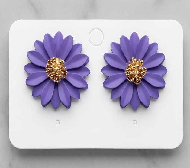 SUNFLOWER EARRINGS (BLUE COLOUR)