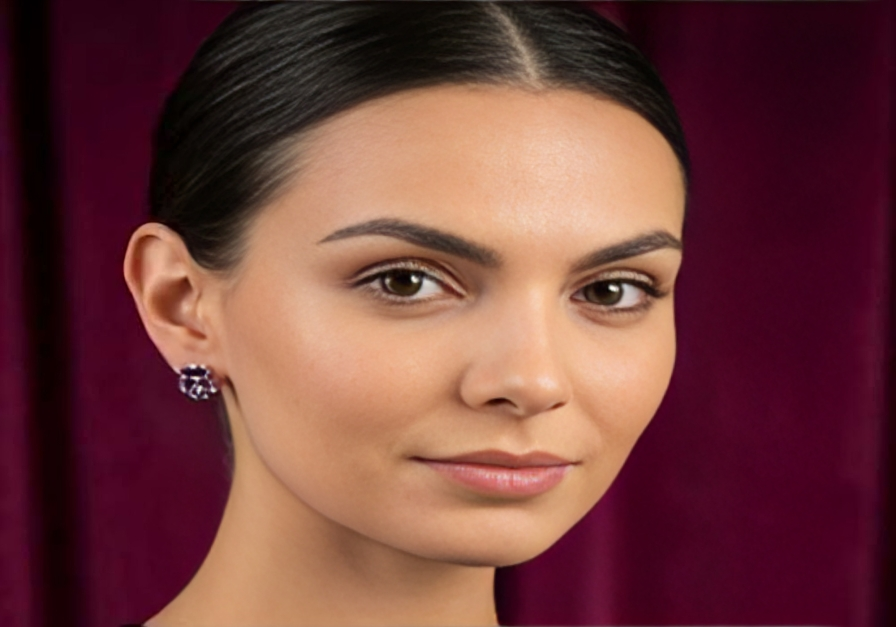 FLORAL STUD EARRINGS (BLUE COLOUR)