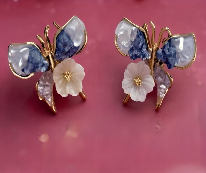 BUTTERFLY EARRINGS (BLUE COLOUR)